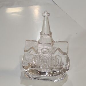Elegant Clear Glass Church Figurine